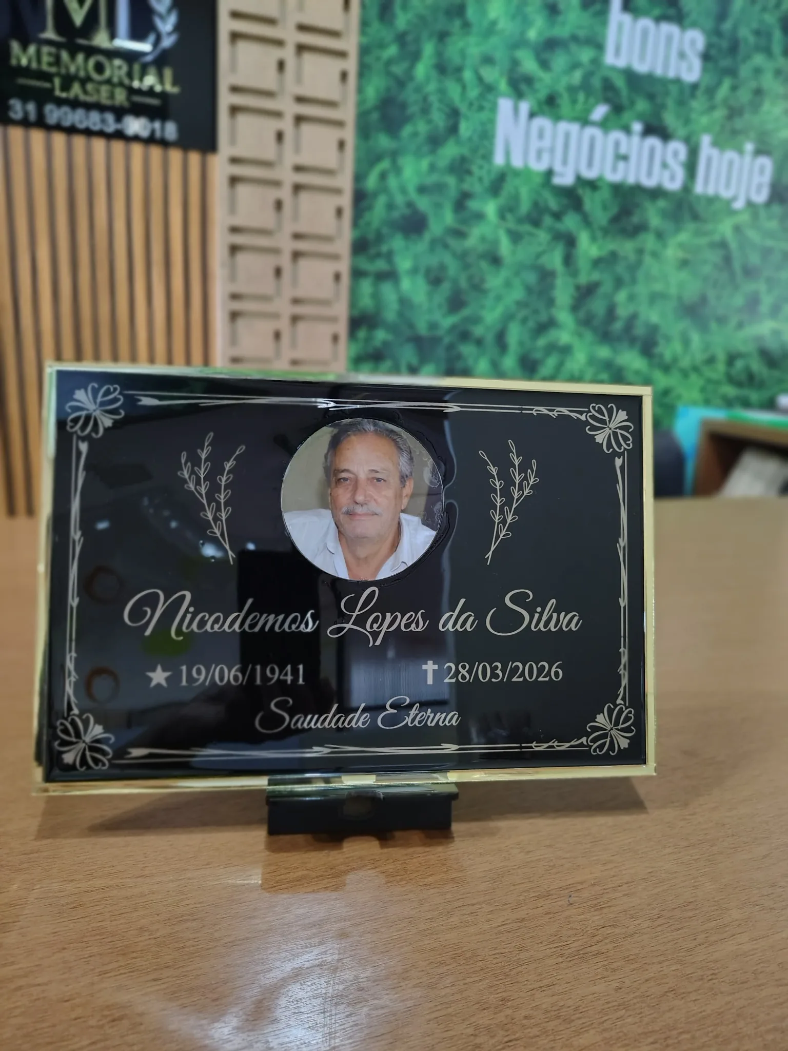 Placa para cemitério personalizada com fotografia